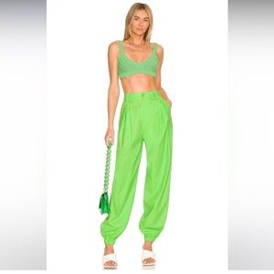 L'Academie Green Track Pants Sz Small